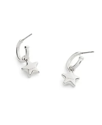 Coach Minimal Star Huggie Drop Earrings