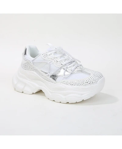 Berness Rosa Rhinestone Mesh Sneakers