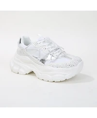 Berness Rosa Rhinestone Mesh Sneakers