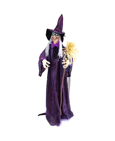 5.5' Lighted and Animated Witch Halloween Figure Decoration