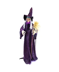 5.5' Lighted and Animated Witch Halloween Figure Decoration