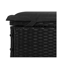Sunbed Black Pe rattan, powder-coated steel, fabric (100% polyester)