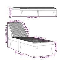 Sun Lounger Grey Polypropylene Standard Foldable Sun Lounger