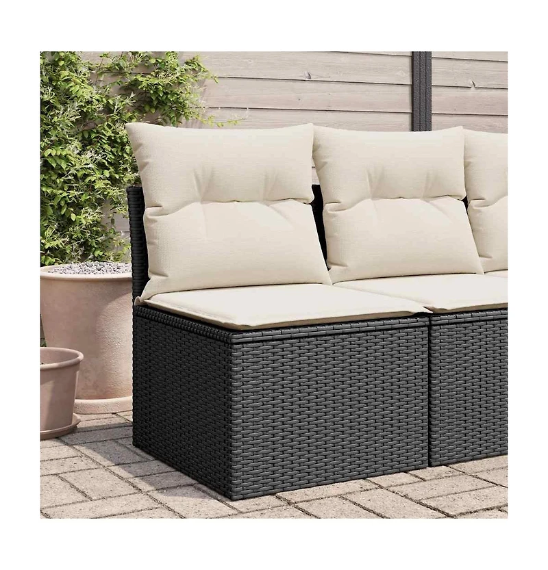 Garden Sofa Black Pe rattan Small Uv-resistant materials