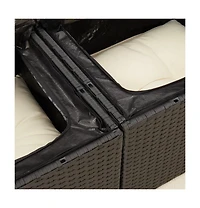 Garden Sofa Black, Cream White