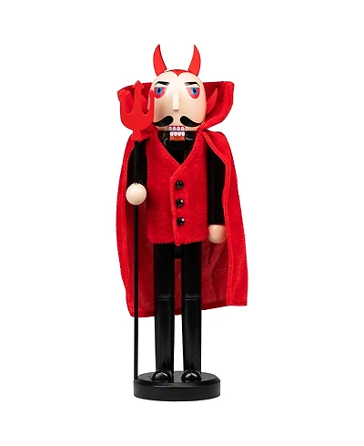 Devil Holding Pitch Fork Halloween Nutcracker, 14"