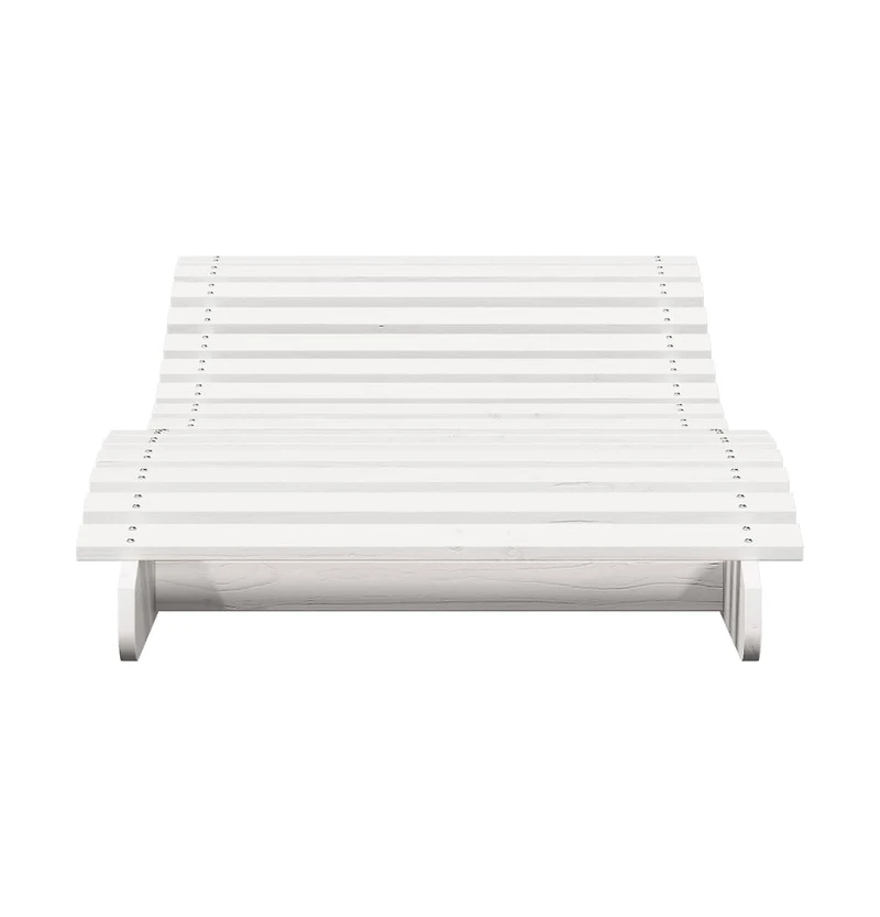 Sun Lounger White Solid pine wood 80.7 x 31.5 x 12.4 in Ergonomic