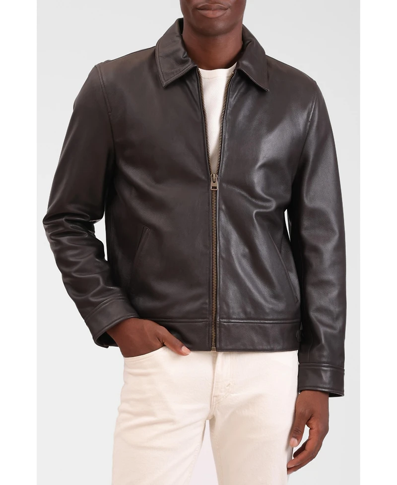 Bagatelle Homme Men's Genuine Leather Zip Front Jacket