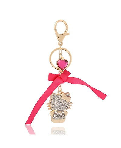 Hello Kitty Sanrio Hello Kitty Crystal Charm Keychain with Bow and Heart Accent