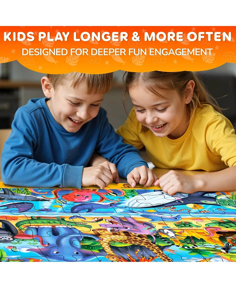 Quokka 2x3 Ft Giant Search and Find Above & Beyond Floor Puzzle for Kids Ages 4-8