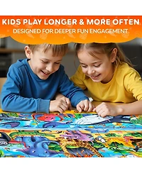 Quokka 2x3 Ft Giant Search and Find Above & Beyond Floor Puzzle for Kids Ages 4-8