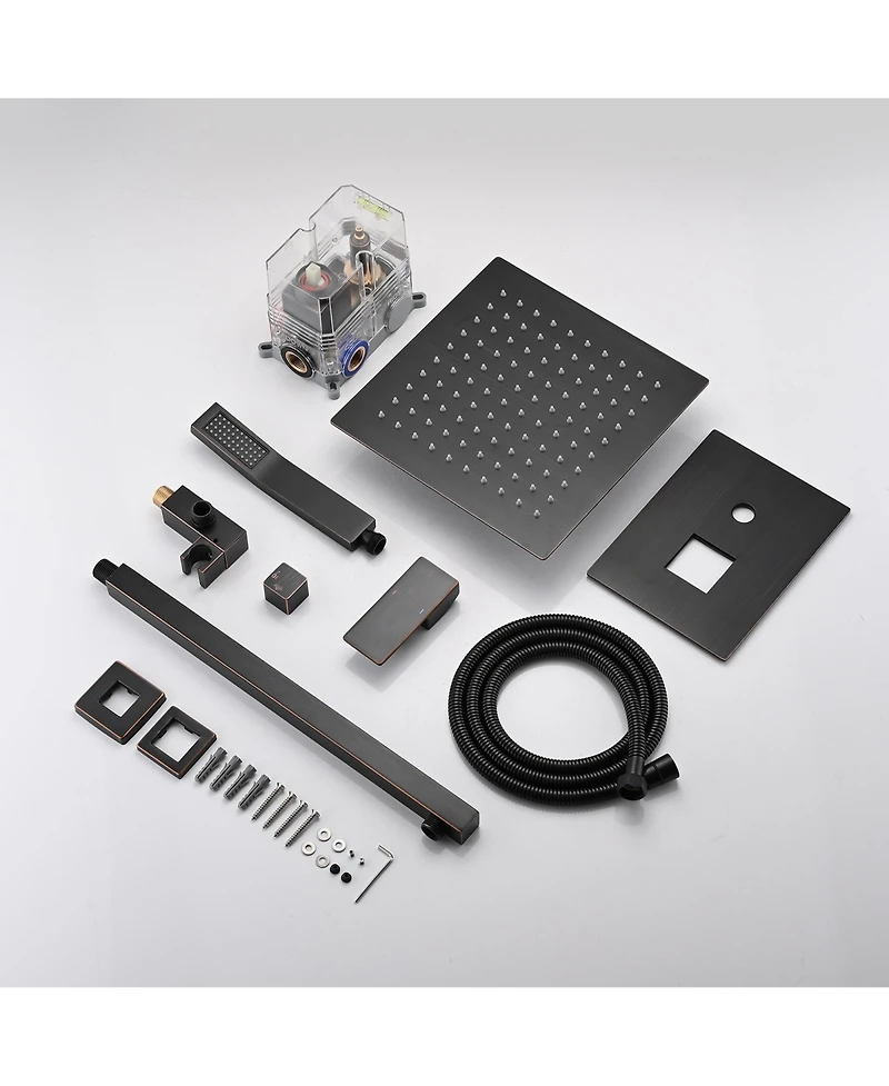 Rainsken Shower System Shower Faucet Combo Set Wall Mounted with 10" Rainfall Shower Head and Handheld Shower Faucet