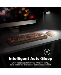 Wireless Keyboard And Mouse Combo 2.4GHz Retro Full-Size Keyboard
