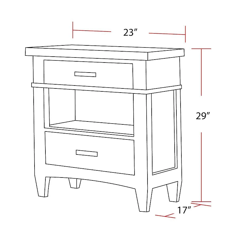 Parker House Furniture Parker House Americana Modern Bedroom 2 Drawer Nightstand