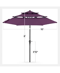 Best Choice Products 10ft 3-Tier Patio Umbrella, Market Sun Shade w/ Tilt Adjustment