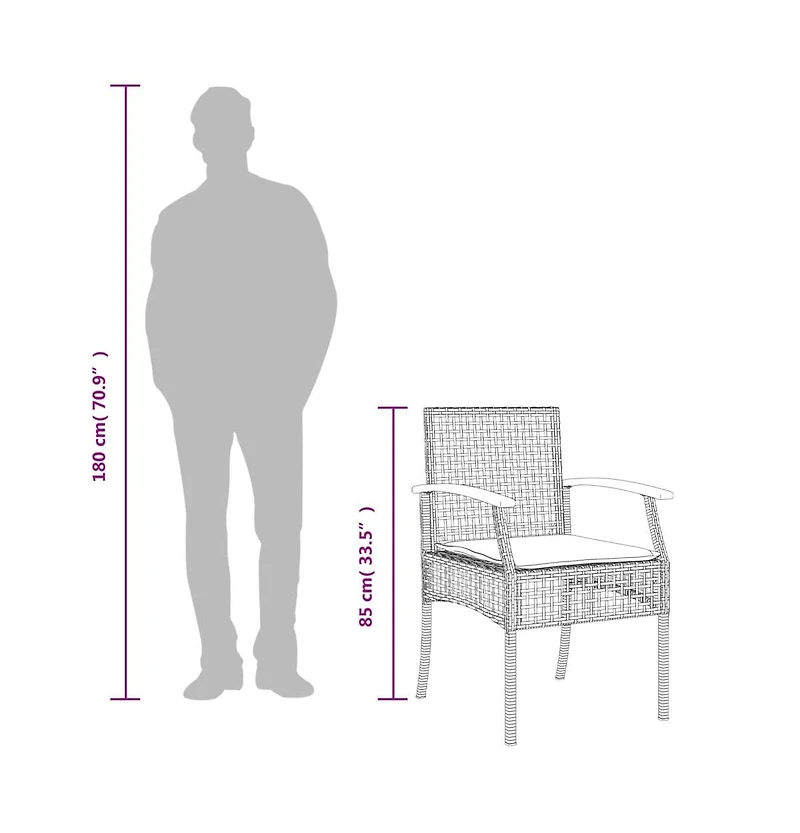 Garden Chair Grey and brown