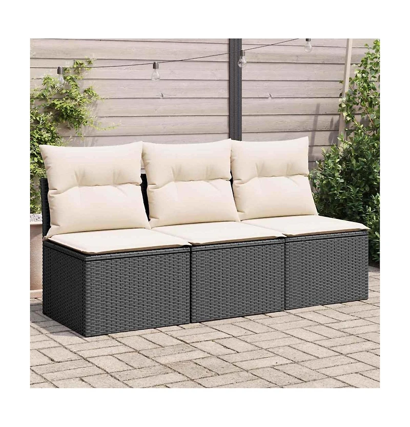 Garden Sofa Black, Cream White