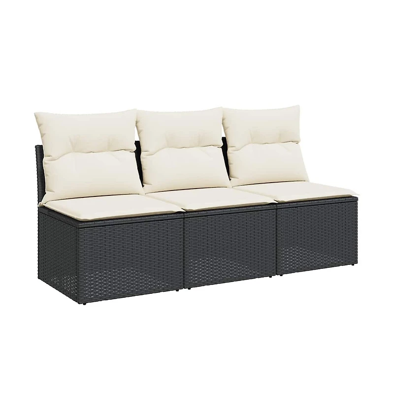 Garden Sofa Black, Cream White