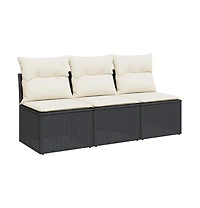 Garden Sofa Black, Cream White