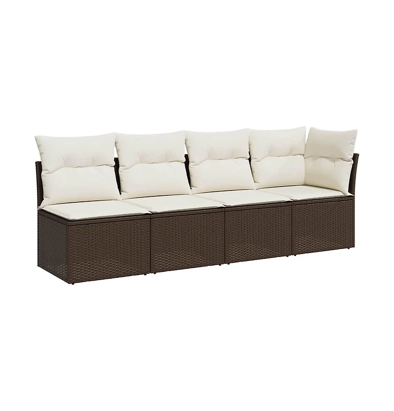 Garden Sofa Brown, Cream White