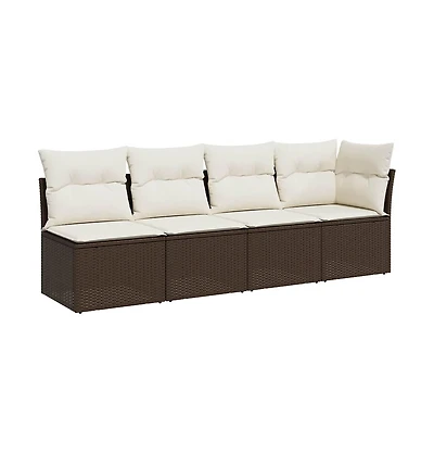 Garden Sofa Brown, Cream White