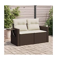 Garden Sofa Brown and cream white