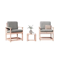 Garden Lounge Set Natural Wood Solid Douglas Fir wood Medium