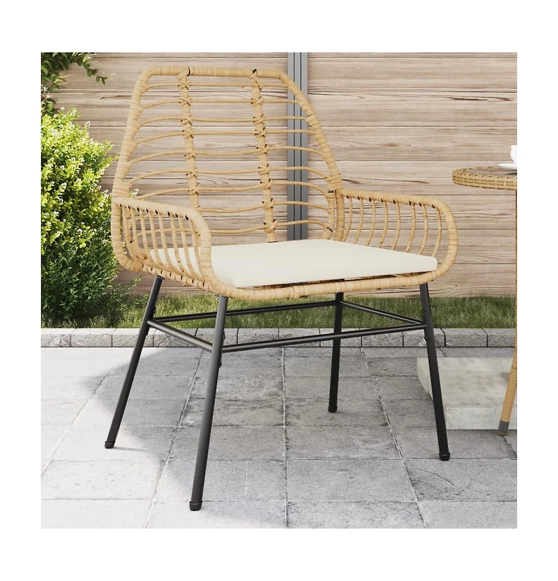 Garden Chair Brown Pe rattan Medium Removable Covers