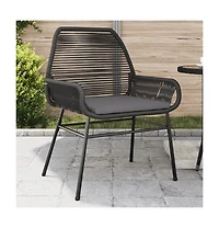 Garden Chair Black Pe rattan Medium Uv-resistant materials