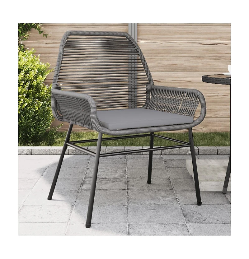 Garden Chair Grey Pe rattan Medium Durable Garden Chair