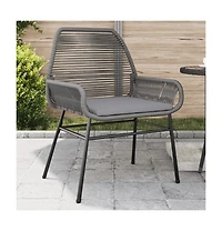 Garden Chair Grey Pe rattan Medium Durable Garden Chair