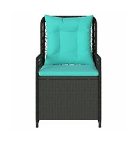 Reclining Patio Chair Black Pe rattan Standard Size