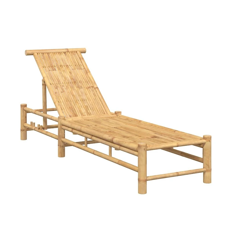 vidaXL Sun Lounger Natural bamboo Bamboo Adult-size