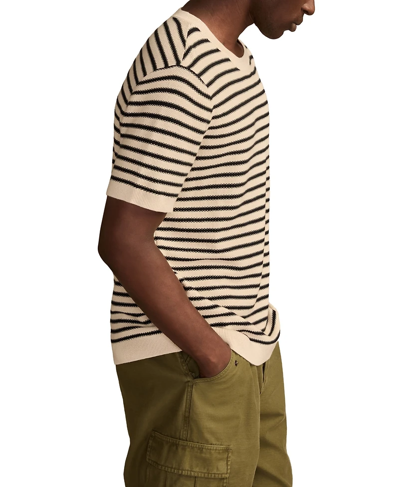 Lucky Brand Men's Striped Crewneck Textured Sweater