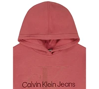 Calvin Klein Girls 7-16 Crossover Neck Cropped Pull-On Hoodie