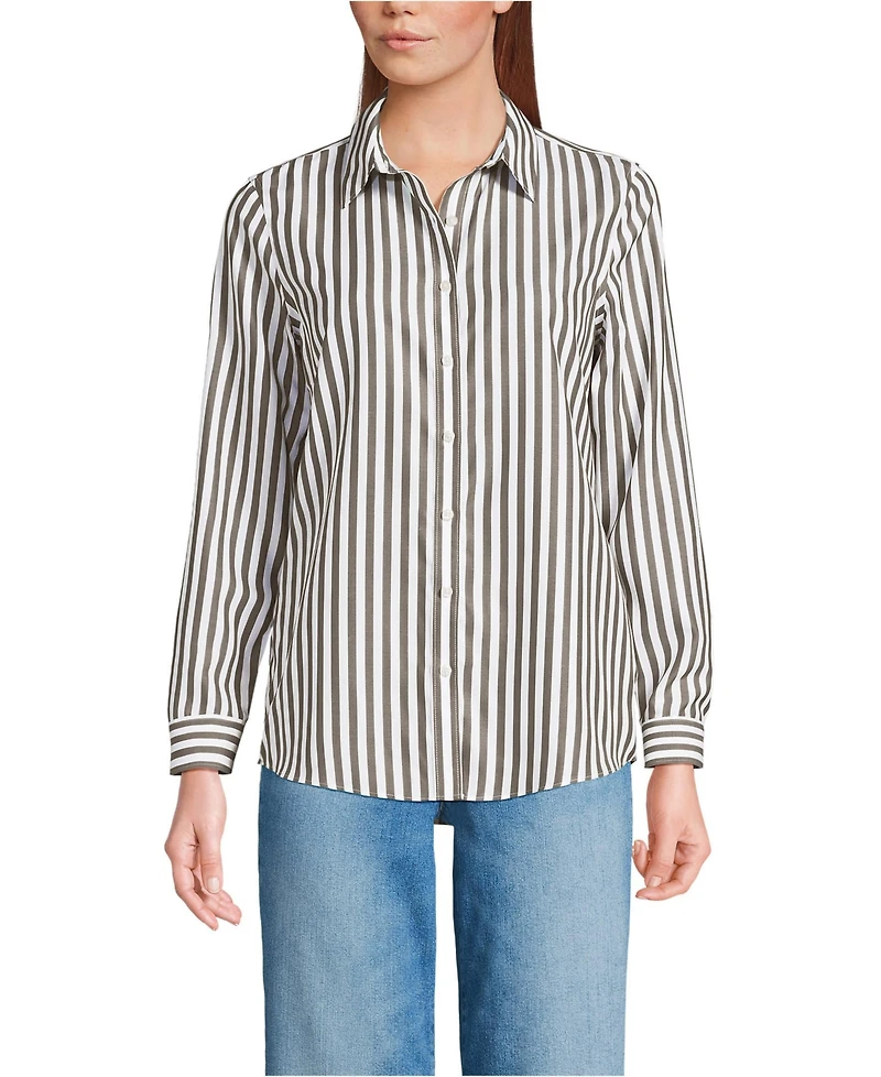 Lands' End Petite No Iron Button Front Shirt