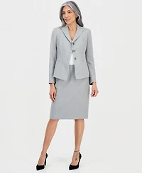Le Suit Women's Peak-Lapel Slim-Fit Skirt Suit, Regular & Petites