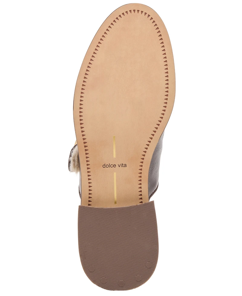 Dolce Vita Women's Harlah Plush Cut Out Cozy Mule Flats