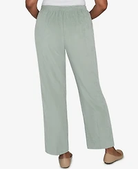 Alfred Dunner Petite Stockbridge Pull-On Corduroy Flat Front Average Length Pants