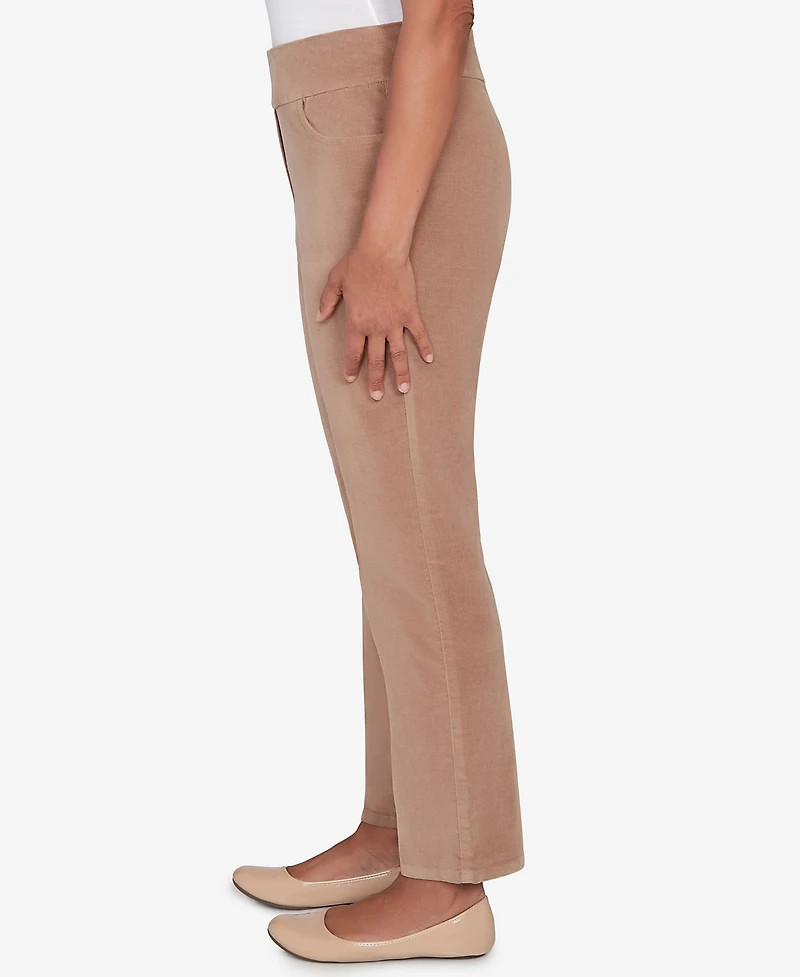Alfred Dunner Petite Vienna Allure Fit Flat Front Corduroy Average Length Pants