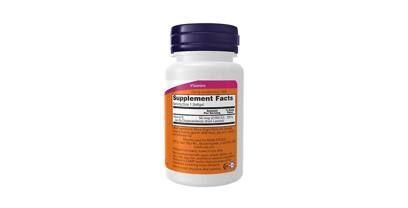 Now Foods Vitamin D-3 ,2000 Iu ,120 Softgels