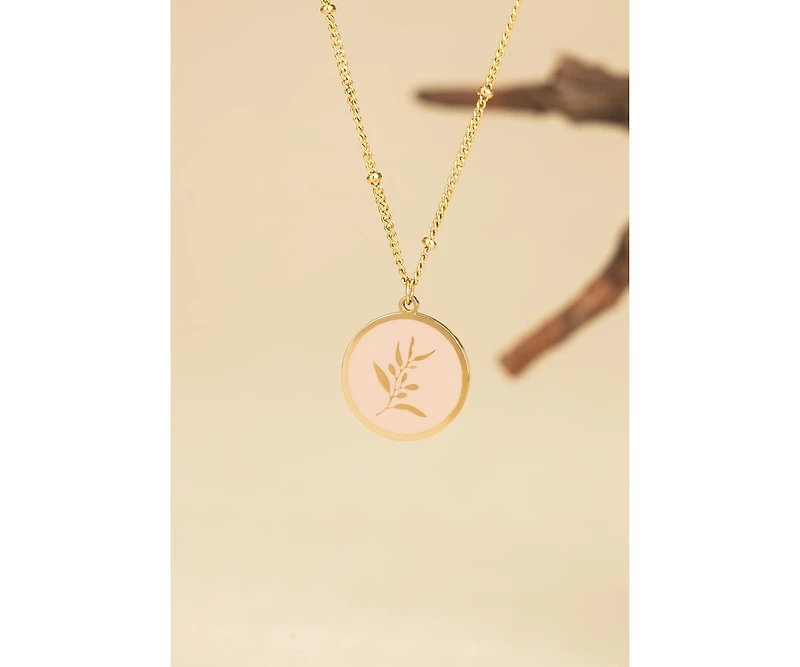 Resilience Leaf Necklace in Pink