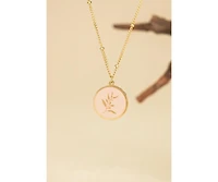 Resilience Leaf Necklace in Pink