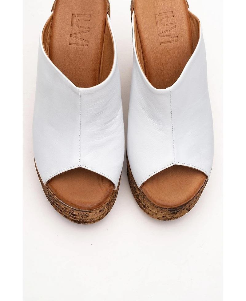 Forever & Always Shoes Nelly Leather Platform Sandal (Women)