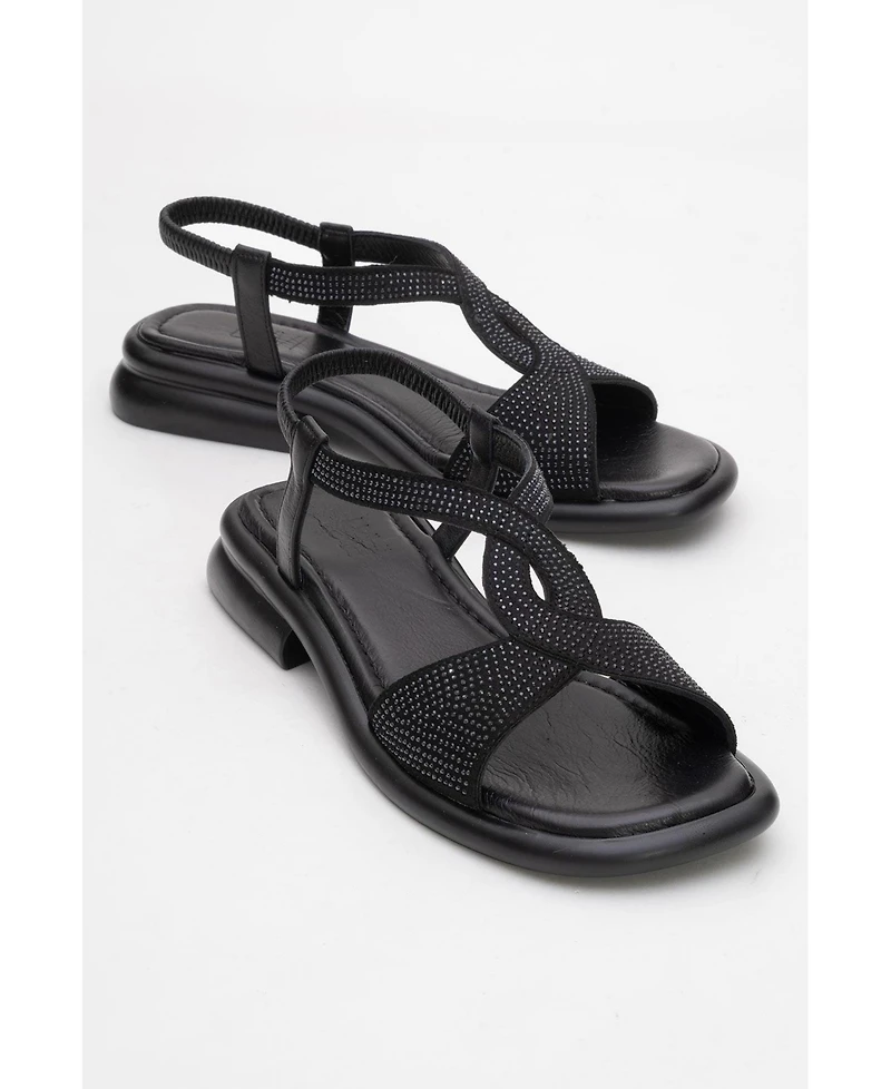Forever & Always Shoes Sieglinde Embellished Leather Sandal (Women)