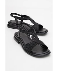 Forever & Always Shoes Sieglinde Embellished Leather Sandal (Women)
