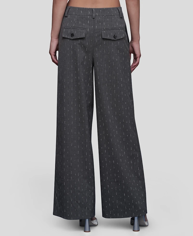 Avec Les Filles Women's Straight Wide-Leg Trousers