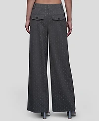 Avec Les Filles Women's Straight Wide-Leg Trousers