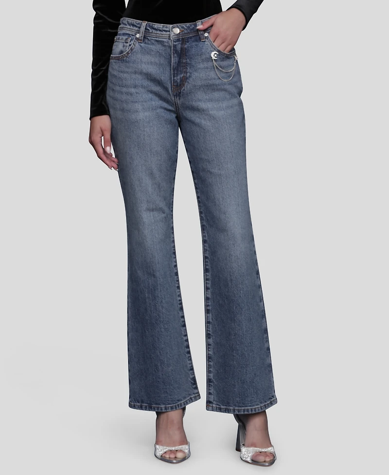 Avec Les Filles Women's Mid Rise Bootcut Jeans
