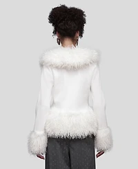 Avec Les Filles Women's V-Neck Trimmed Cardigan Sweater